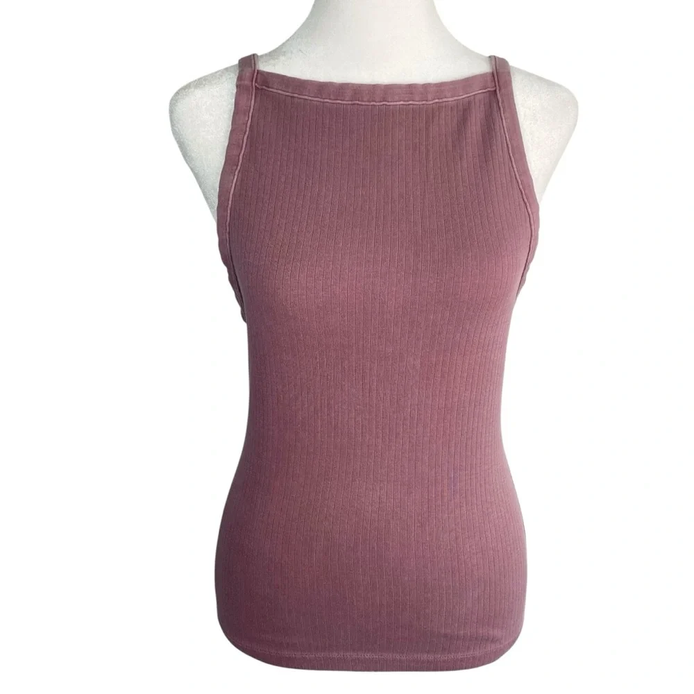 Free People Intimately High Neck Low Back Ribbed Tank Top - Picture 1 of 8